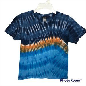 🍭KIDS Tie-Dye T-Shirt | Blue/Orange/Dark Slate | XS